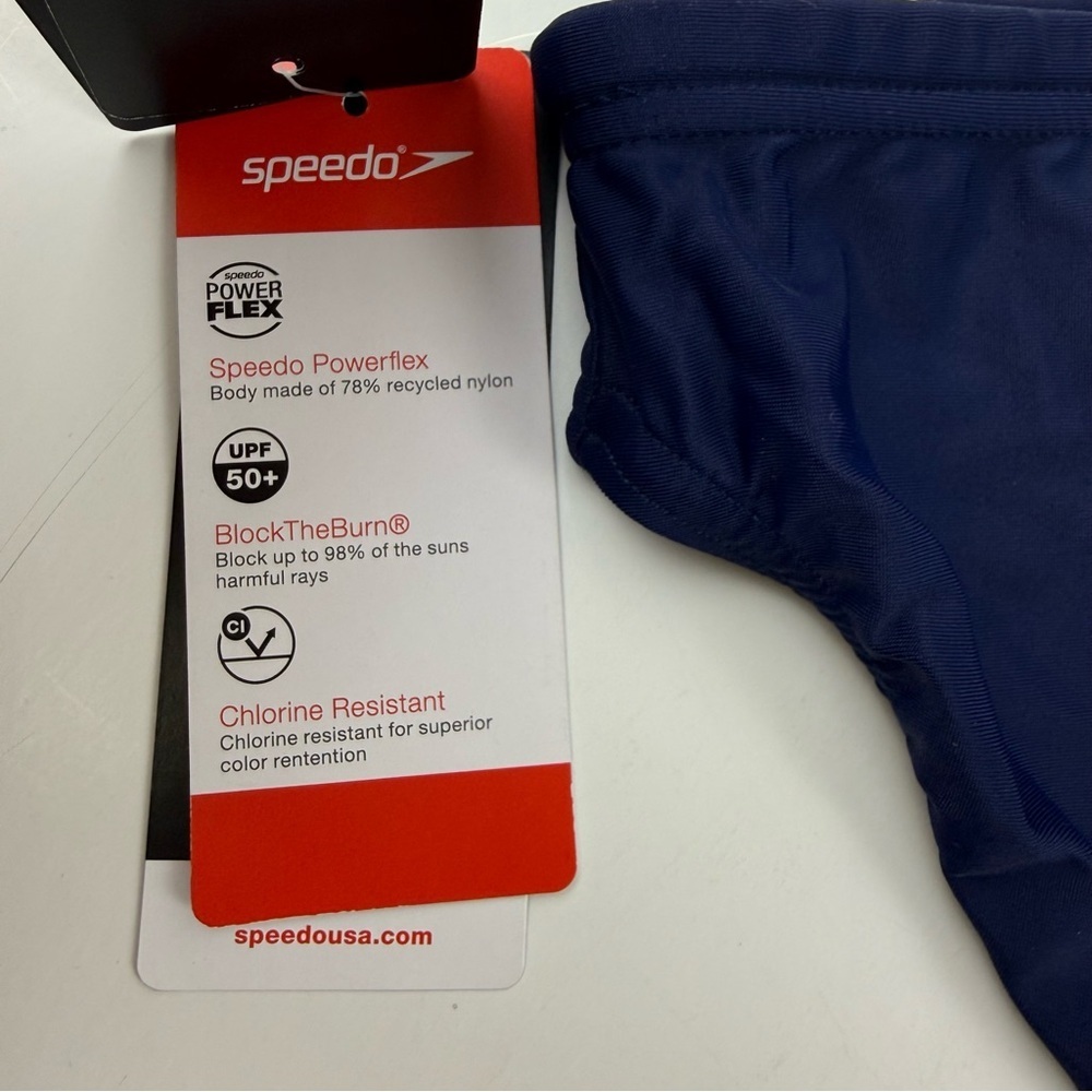 Speedo Endurance Swimwear Mens 28 Navy Blue NWT - Picture 4 of 8